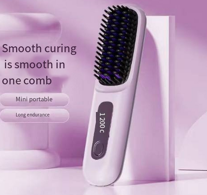2-in-1 Wireless Hair Straightener Brush